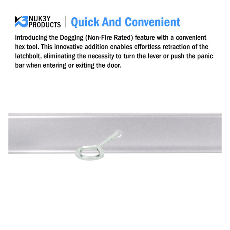 Nuk3y Panic Bar Exit Device Aluminum with Entry lever Wayfair Canada